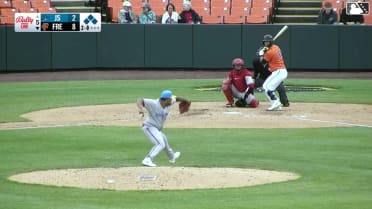 Colin Yeaman homers (1) on a fly ball to left center field.