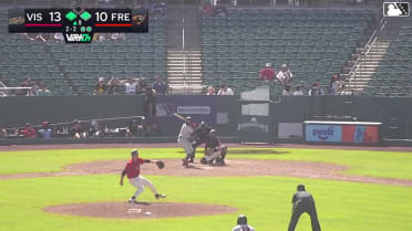 Kayson Cunningham singles on a line drive to right fielder Kyle Fossum. Jose Alpuria scores. Kyle Sinzza scores.