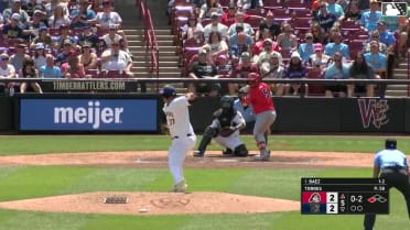 Jesús Báez doubles (8) on a ground ball to left fielder Josh Adamczewski. Tre Richardson III scores.
