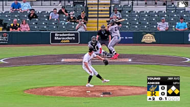 Quentin Young singles on a ground ball to left fielder Eddie King Jr. Ramiro Dominguez scores. Ryan Sprock to 2nd.