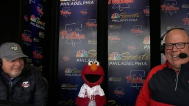 Elmo joins the Phillies broadcast