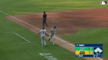 Jared Thomas swats his first Double-A homer