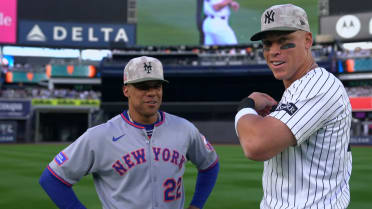 Juan Soto and Aaron Judge embrace before game