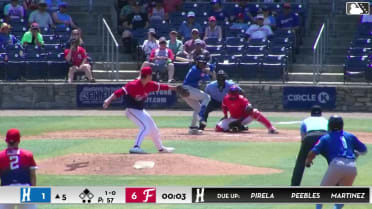 Dauri Fernandez singles on a line drive to right fielder Dashyll Tejeda. Yerlin Luis scores.