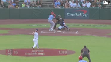 Tai Peete singles on a sharp line drive to right fielder Braedon Karpathios. Won-Bin Cho scores. Tre Richardson III to 3rd.
