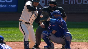 Leo Rivas hit by pitch after review