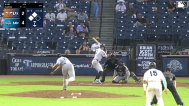 Dax Kilby singles on a sharp line drive to left fielder Roberto Campos. Christofer Reyes scores. Ediel Rivera scores.