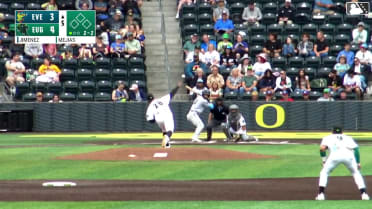 Carlos Jimenez homers (9) on a fly ball to center field.