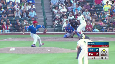 Lamar King Jr. singles on a line drive to left fielder Jose Escobar. Kasen Wells scores. Lamar King Jr. to 2nd.