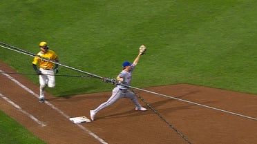 Joey Bart is safe at first after review