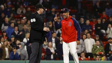 Alex Cora calls for a rules check after mound visit