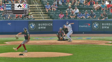 Nick Morabito homers (9) on a fly ball to right field.