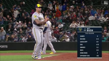 Matt Bush fans the side