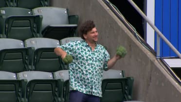 Broccoli enthusiast dances in the stands