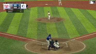 Daiverson Gutierrez singles on a ground ball to left fielder Logan Braunschweig. Corey Collins scores.