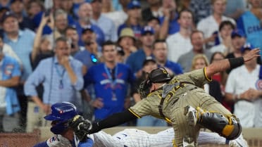 Nico Hoerner is thrown out at home after review