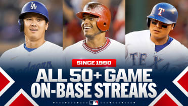 Every 50+ game on-base streak in MLB since 1990!