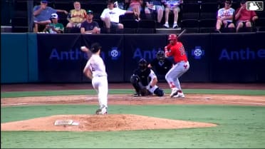 Joswa Lugo homers (1) on a fly ball to center field.