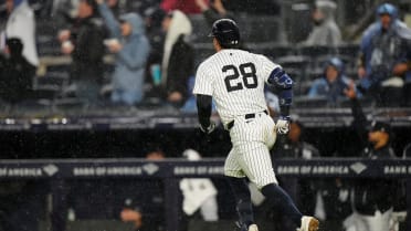 Austin Wells hits an RBI double after review