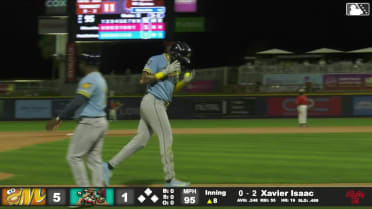Xavier Isaac homers (20) on a fly ball to right field.