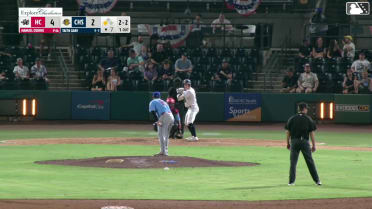 Taitn Gray singles on a ground ball to left fielder Erick Dessens. Cooper Flemming scores.