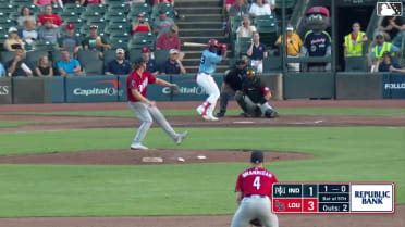 Héctor Rodríguez homers (25) on a fly ball to right center field.