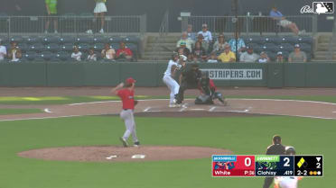 Patrick Clohisy singles on a ground ball to right fielder Kemp Alderman. Sandy León scores. Cal Conley scores.