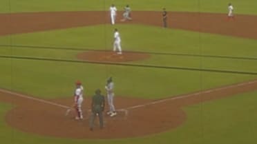 Kenny Castillo's strong throw to third base