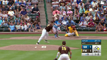 Kane Kepley doubles (13) on a fly ball to center fielder Kasen Wells. Drew Bowser scores.