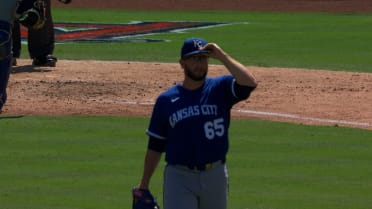 Vaughn Grissom breaks up the no-hitter