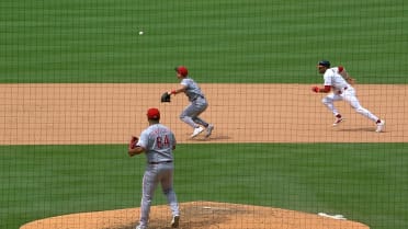 Nelson Velázquez scores on an error