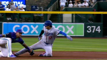Gabriel Moreno throws out Shohei Ohtani at second