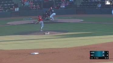 Paulino Santana homers (5) on a fly ball to center field.