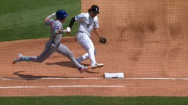 A.J. Ewing's infield single stands after review