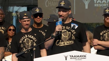 Blake Snell shouts out the fans at Dodger Stadium