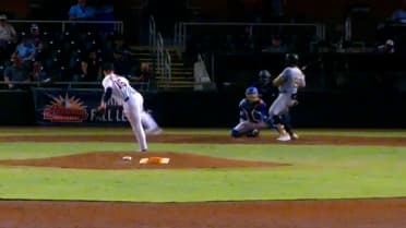 Hudson Leach strikes out the side in the 9th