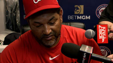 Dave Martinez reacts to the loss to the Tigers