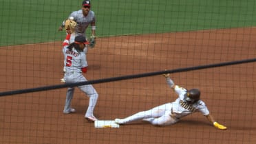 Fernando Tatis Jr. is safe at second after review