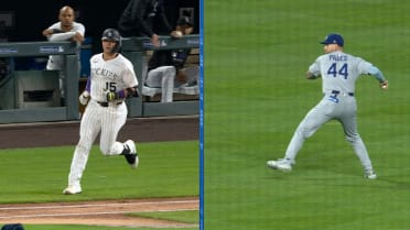 Dodgers challenge Hunter Goodman reaching third