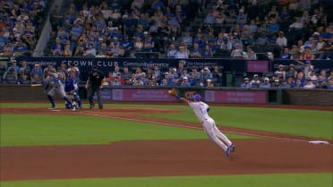 The Royals turn a slick double play
