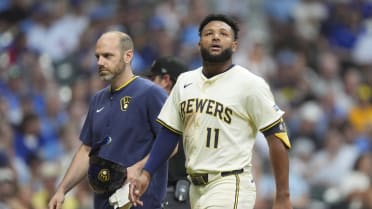 Jackson Chourio leaves the game with an injury