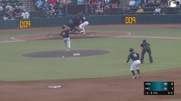 Paulino Santana singles on a soft line drive to left fielder Angel Ramirez. Marco Argudin scores.