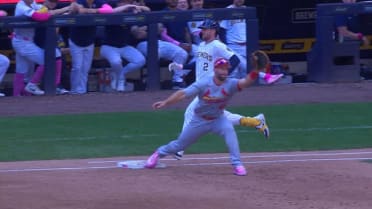 Cardinals turn a double play after a challenge