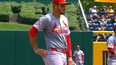 Nolan Arenado stashes sunflower seeds in his pocket