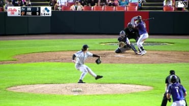 Colin Yeaman doubles (6) on a line drive to left fielder Josh Moylan. Vance Honeycutt scores. Leandro Arias to 3rd.