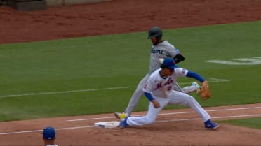 Brett Baty nabs Otto Lopez at first after review