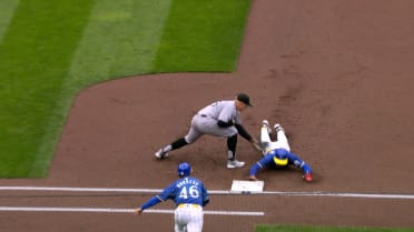 Shane Smith picks off Edouard Julien after review