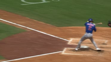 Nico Hoerner hit by the pitch, remains in game