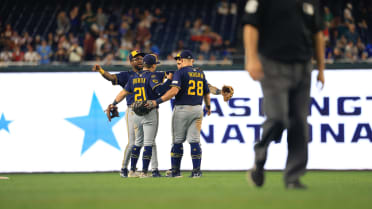 Christian Yelich records the final out