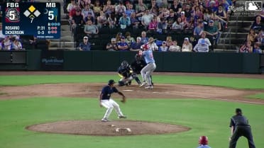 Luke Dickerson homers (10) on a line drive to left field. Brady Cerkownyk scores.